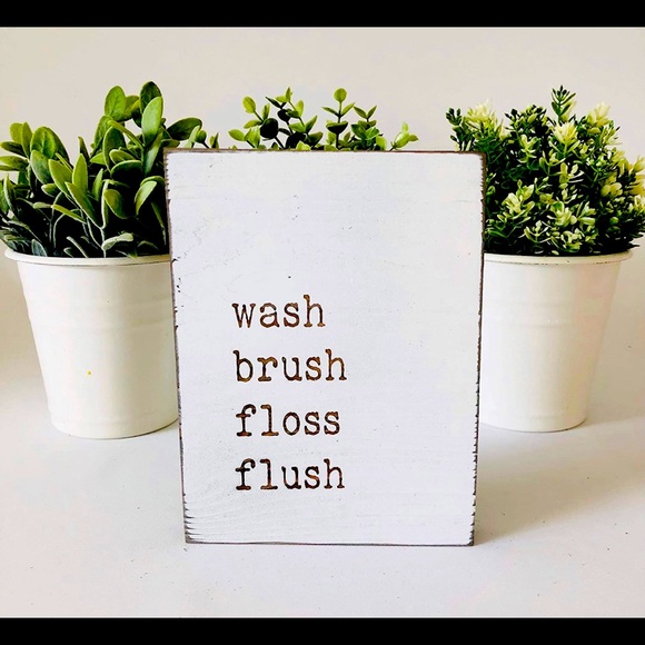 Bathroom Sign Decor Etch & Ember. Hand Made - Picture 2 of 6